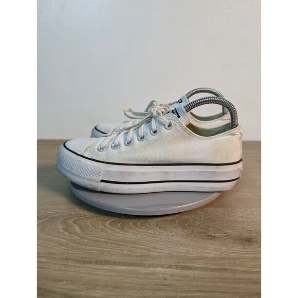 Converse Chuck Taylor AS Lift Low Top Shoe Sneaker Womens Size 8 White 560251C - Picture 5 of 10